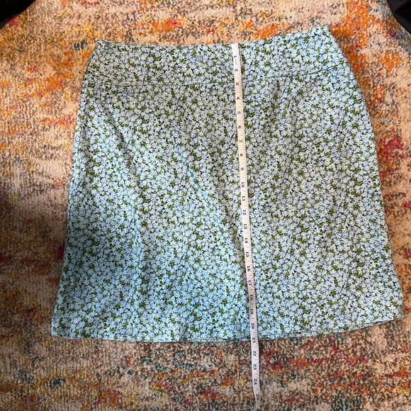 Chaus Pool Blue Floral A-Line Stretch Skirt Size 14 - Picture 8 of 8